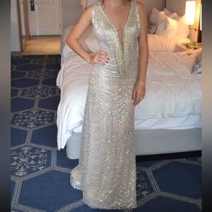 Lissa Porrata Fringe Prom Gown Dress